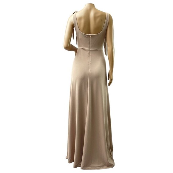 Birdy Grey Alex Convertible Crepe Taupe Maxi Formal Bridesmaid Dress Large NWT - Picture 6 of 16